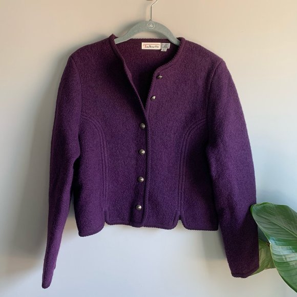 Talbots Jackets & Blazers - Vintage Talbots Purple Wool Cardigan Coat Size 8